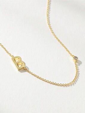 Gold Initial 'B' Necklace